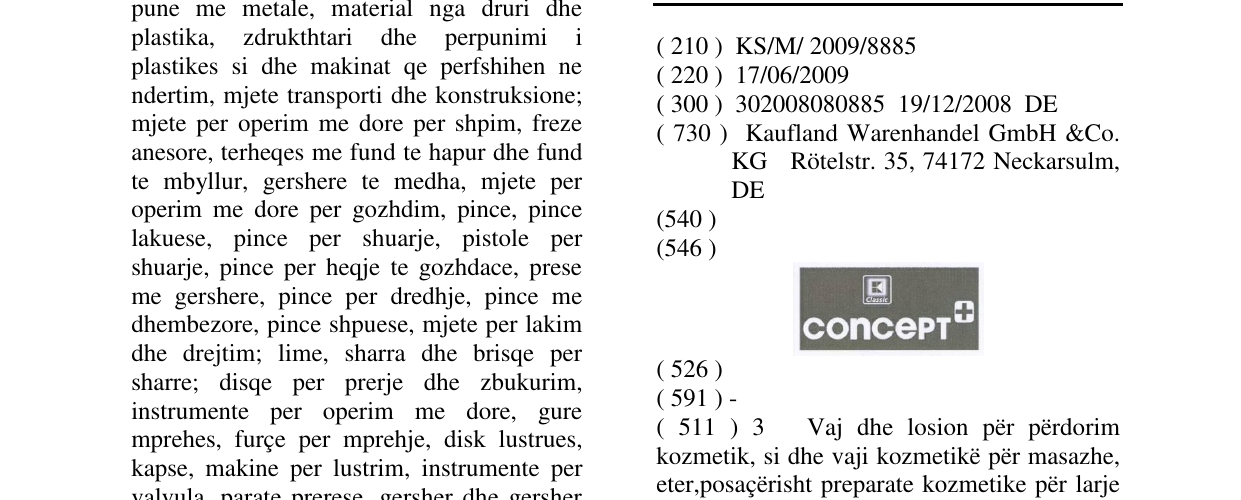 Zëri i markës CONCEPT në buletin