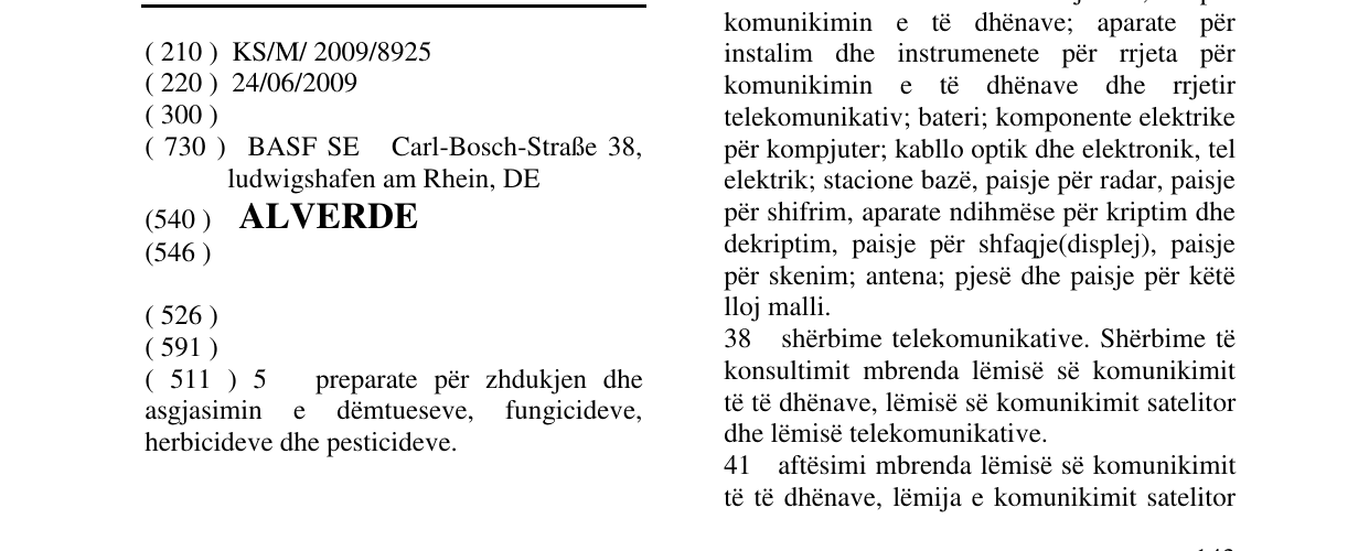 Zëri i markës ALVERDE në buletin