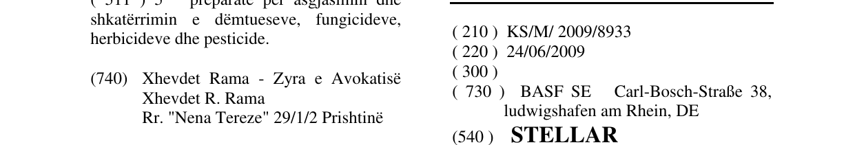 Zëri i markës STELLAR në buletin