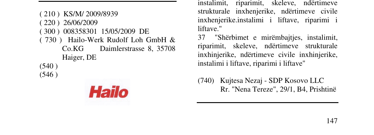 Zëri i markës Hailo në buletin