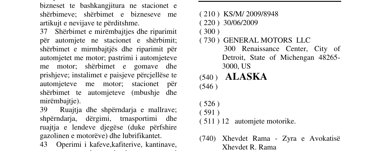 Zëri i markës ALASKA në buletin
