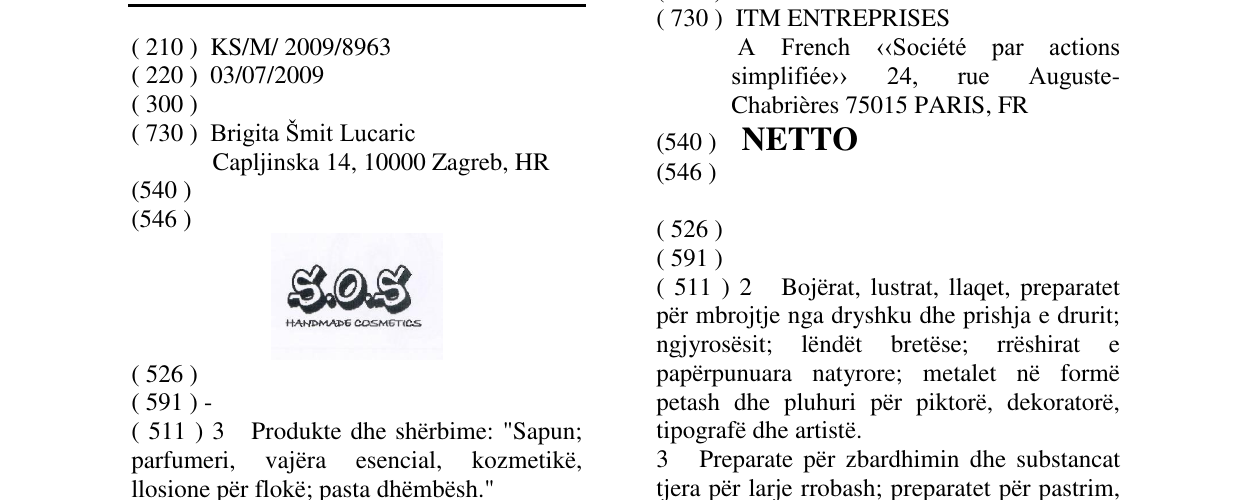 Zëri i markës S.O.S HANDMADE COSMETICS- Fig. në buletin