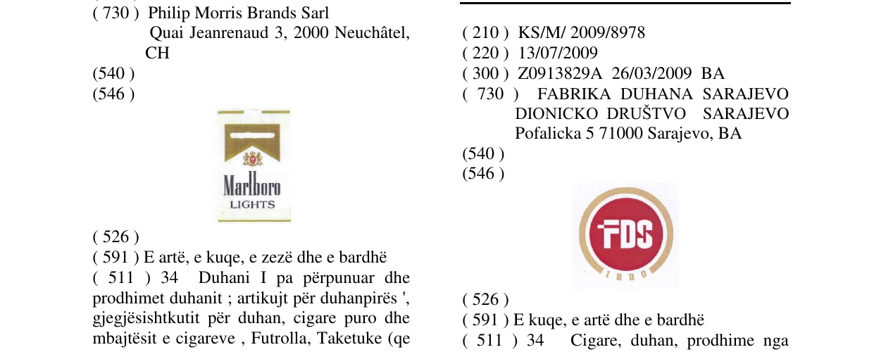Zëri i markës FDS në buletin