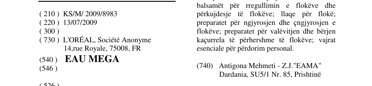 Zëri i markës EAU MEGA në buletin