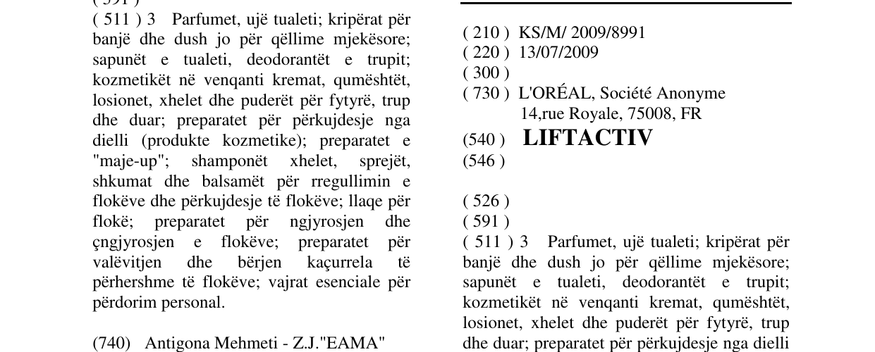 Zëri i markës LIFTACTIV në buletin