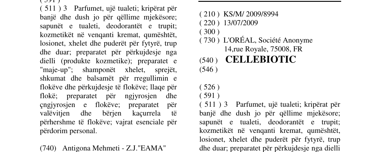 Zëri i markës CELLEBIOTIC në buletin