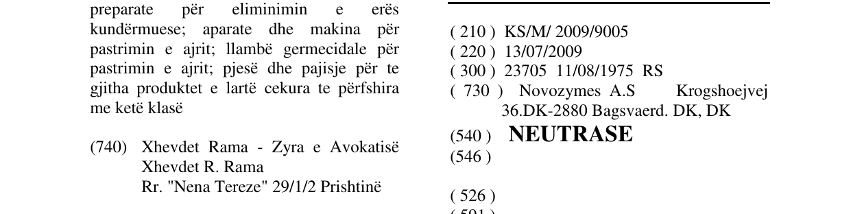 Zëri i markës NEUTRASE në buletin