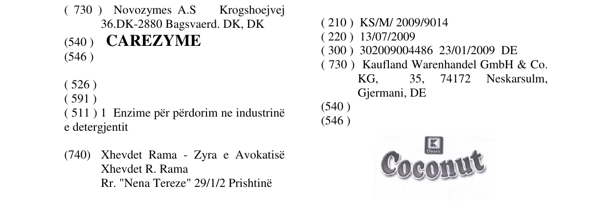 Zëri i markës Coconut Classic në buletin