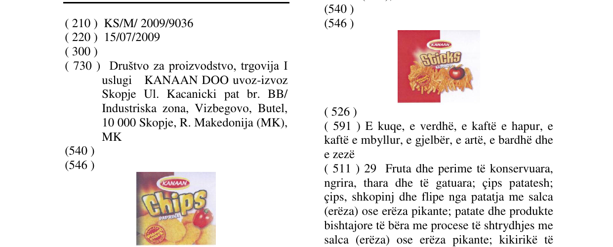 Zëri i markës Chips PAPRIKA në buletin