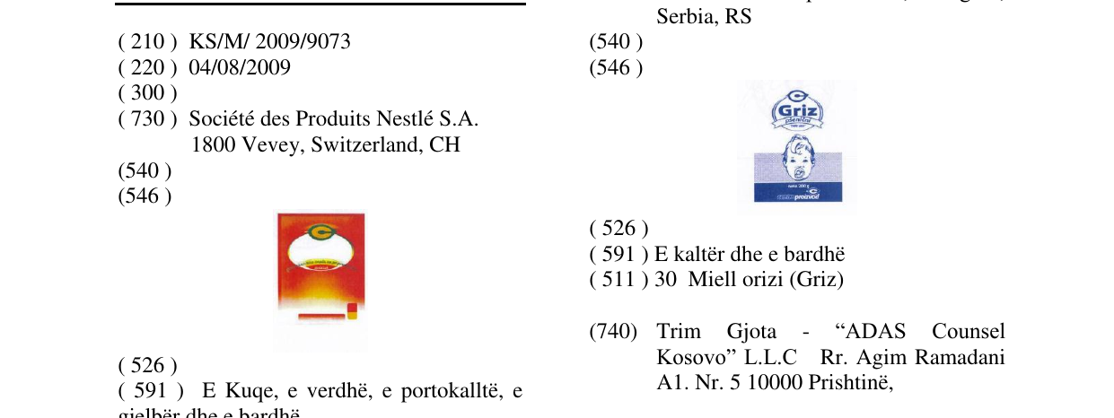 Zëri i markës Markë figurative në buletin