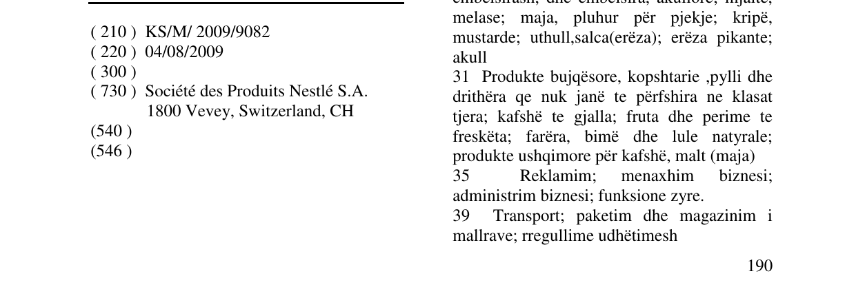 Zëri i markës Goveda në buletin