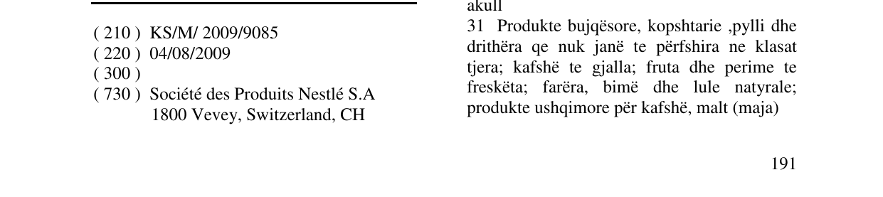 Zëri i markës začinc në buletin
