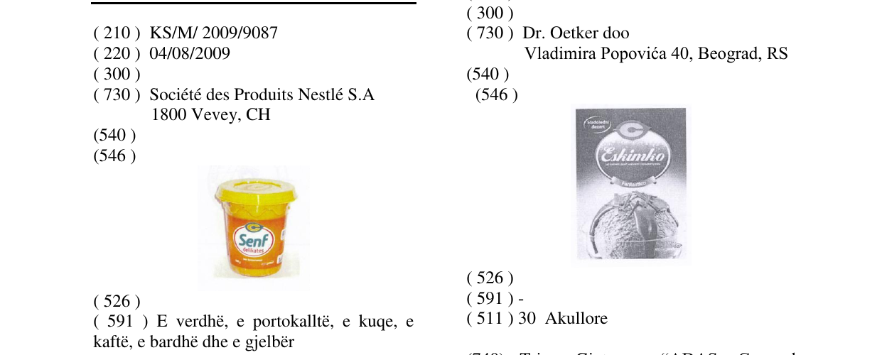Zëri i markës Senf në buletin