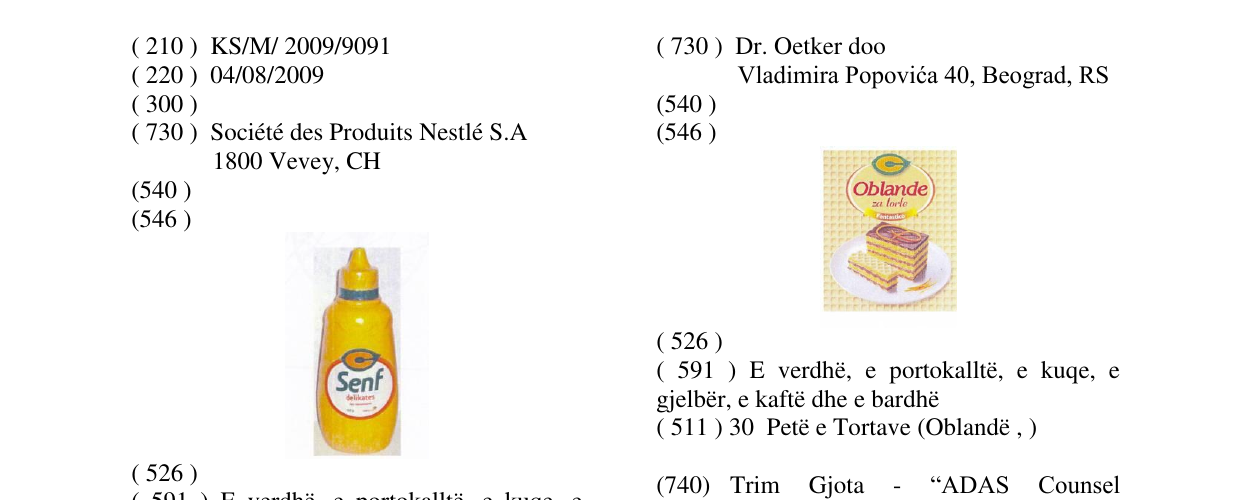 Zëri i markës Senf në buletin