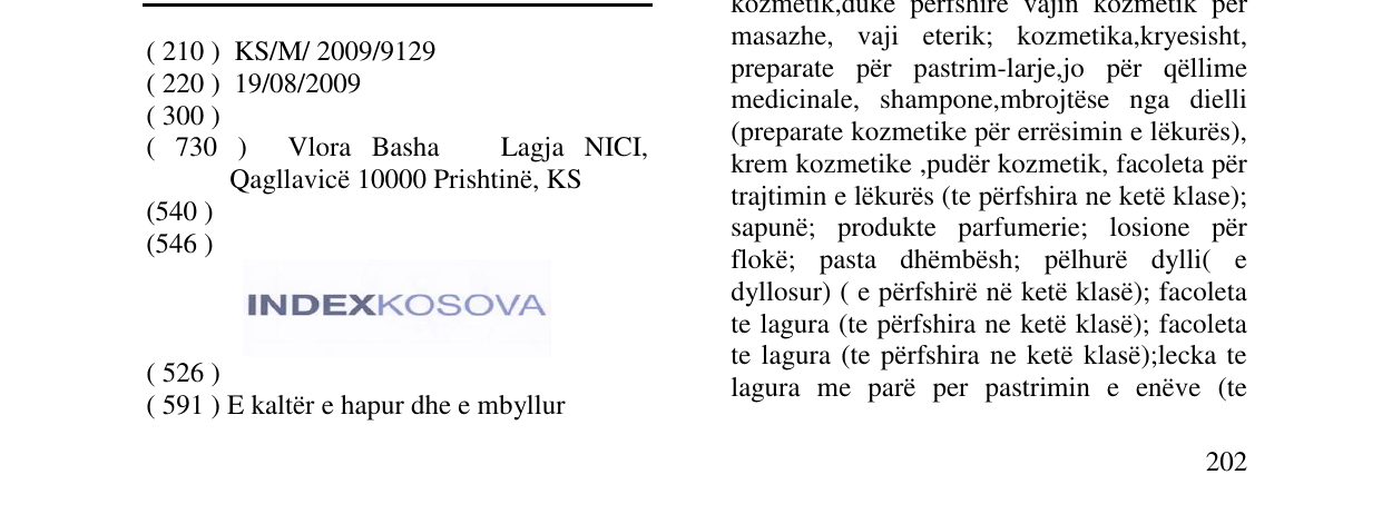 Zëri i markës INDEXKOSOVA në buletin