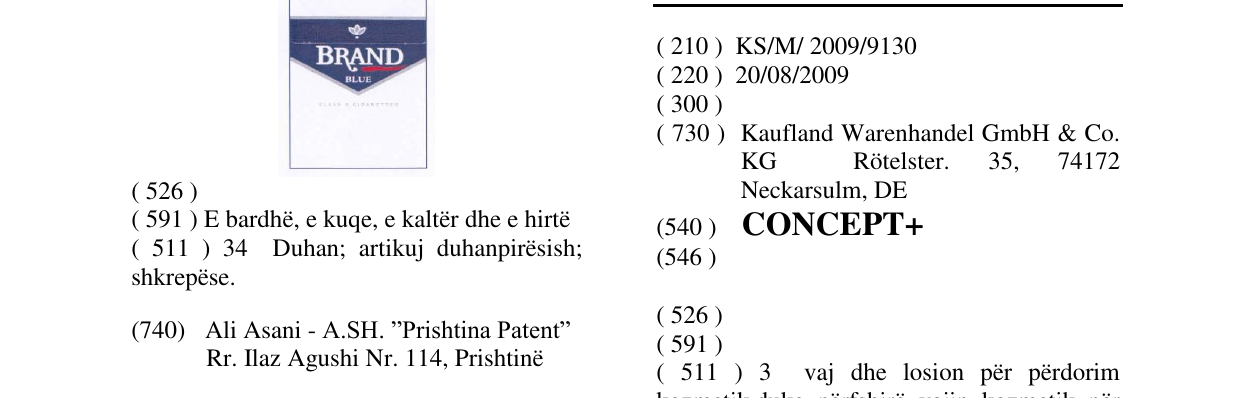 Zëri i markës CONCEPT+ në buletin