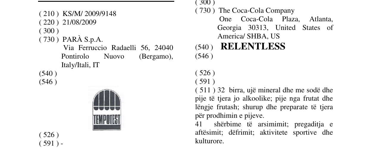 Zëri i markës TEMPOTEST në buletin