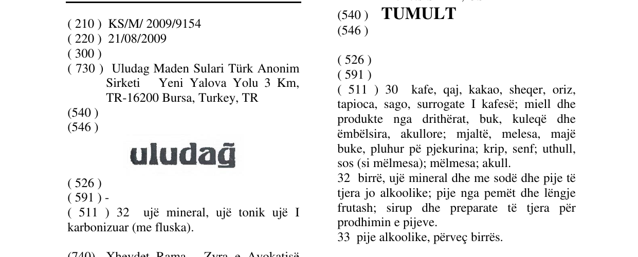 Zëri i markës uludag në buletin