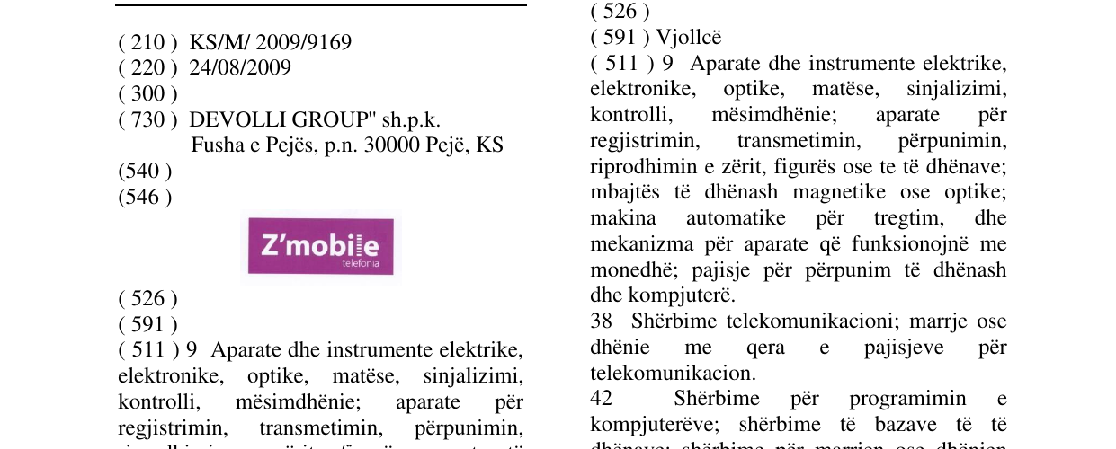 Zëri i markës Z'mobile në buletin