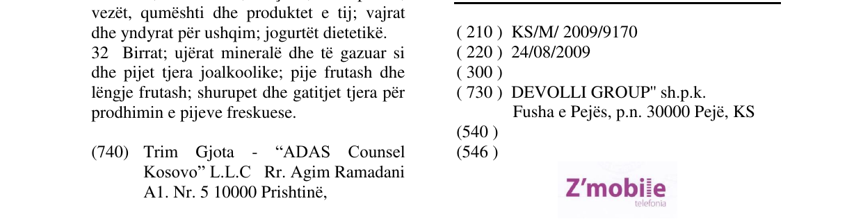 Zëri i markës Z'mobile në buletin