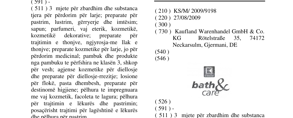 Zëri i markës bath&care në buletin