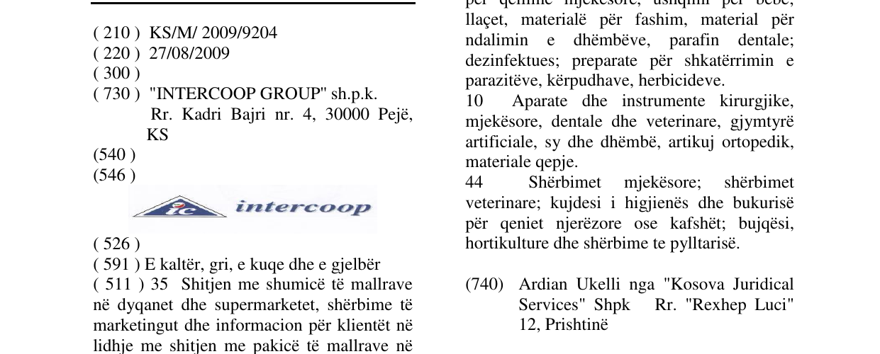 Zëri i markës intercoop në buletin