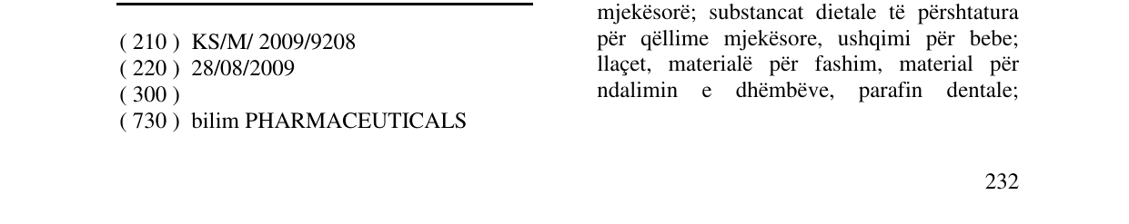 Zëri i markës FLUCORAL në buletin
