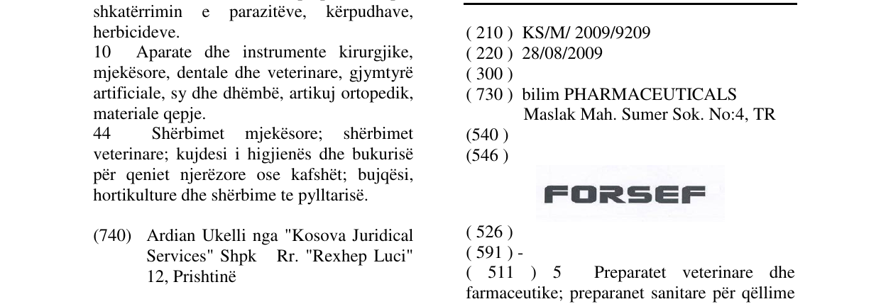 Zëri i markës FORSEF në buletin