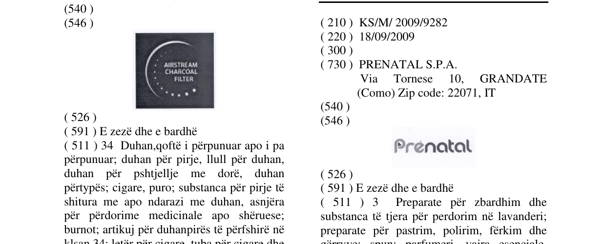 Zëri i markës Prenatal në buletin