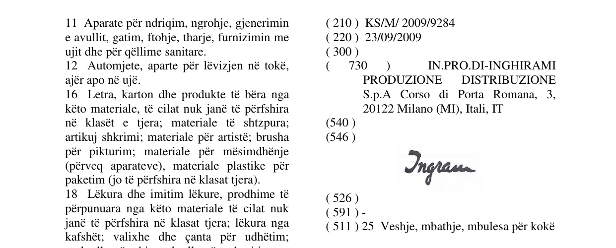 Zëri i markës Jngram në buletin