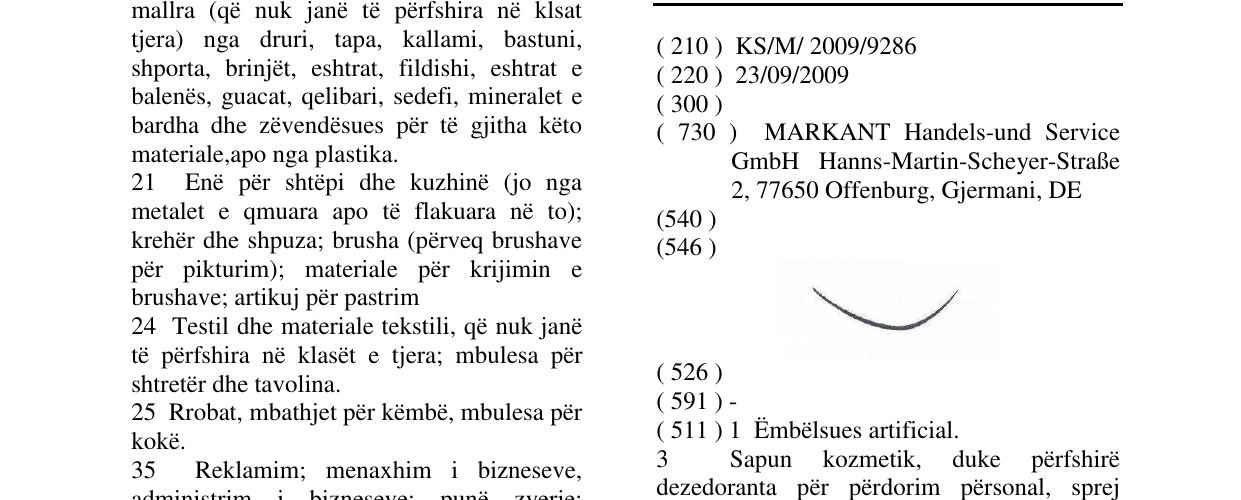 Zëri i markës Markë figurative në buletin