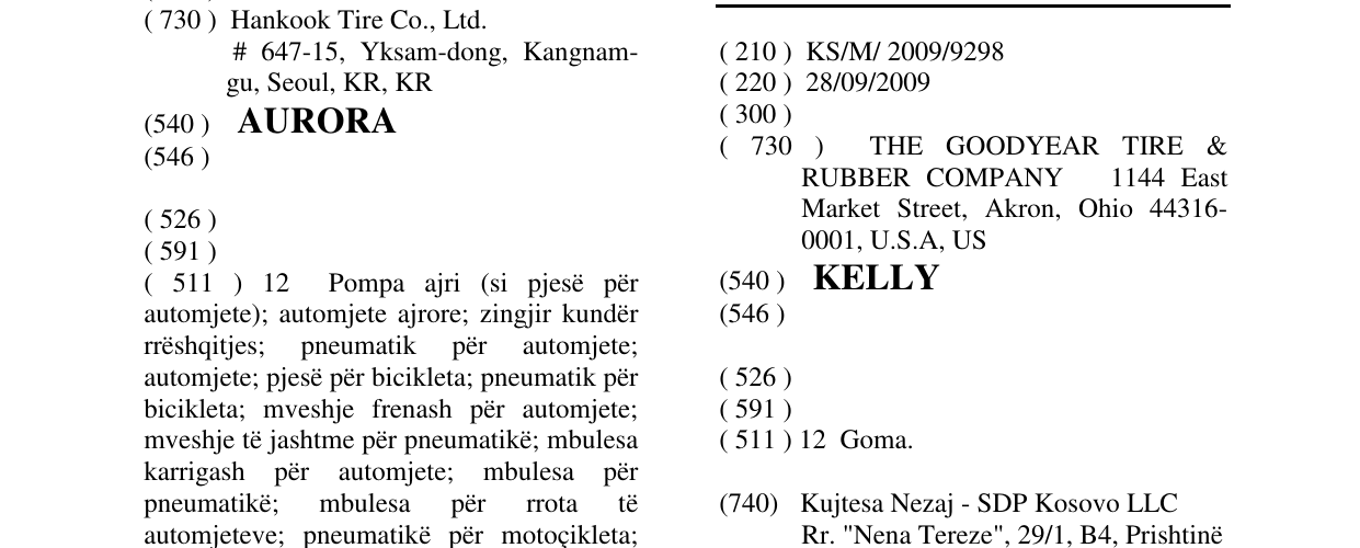 Zëri i markës KELLY në buletin