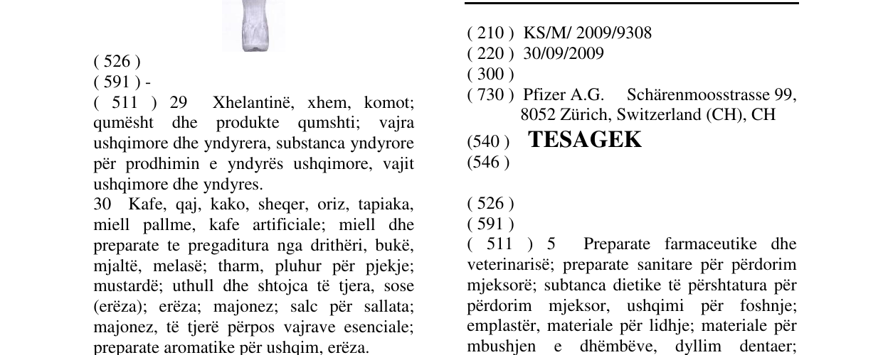 Zëri i markës TESAGEK në buletin