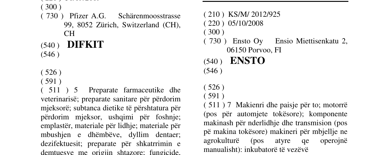 Zëri i markës ENSTO në buletin
