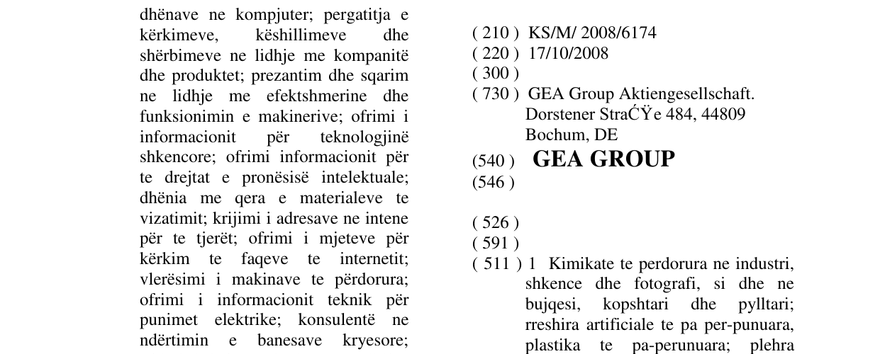 Zëri i markës GEA GROUP në buletin