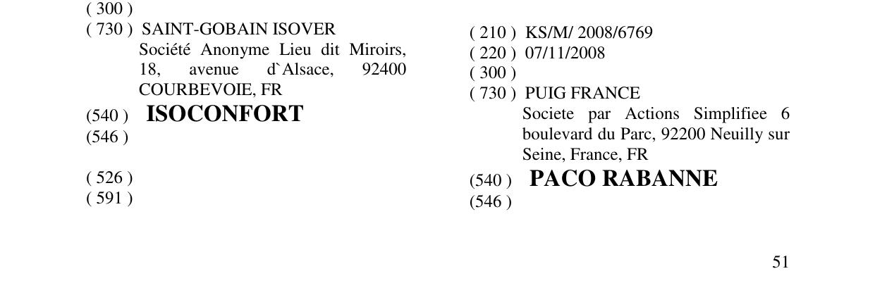 Zëri i markës PACO RABANNE në buletin