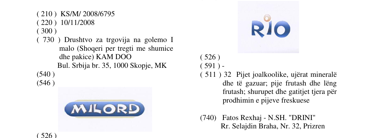 Zëri i markës MILORD në buletin