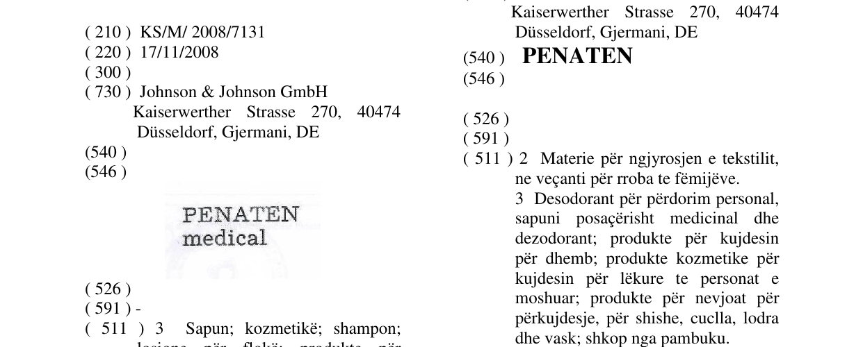 Zëri i markës PENATEN medical në buletin