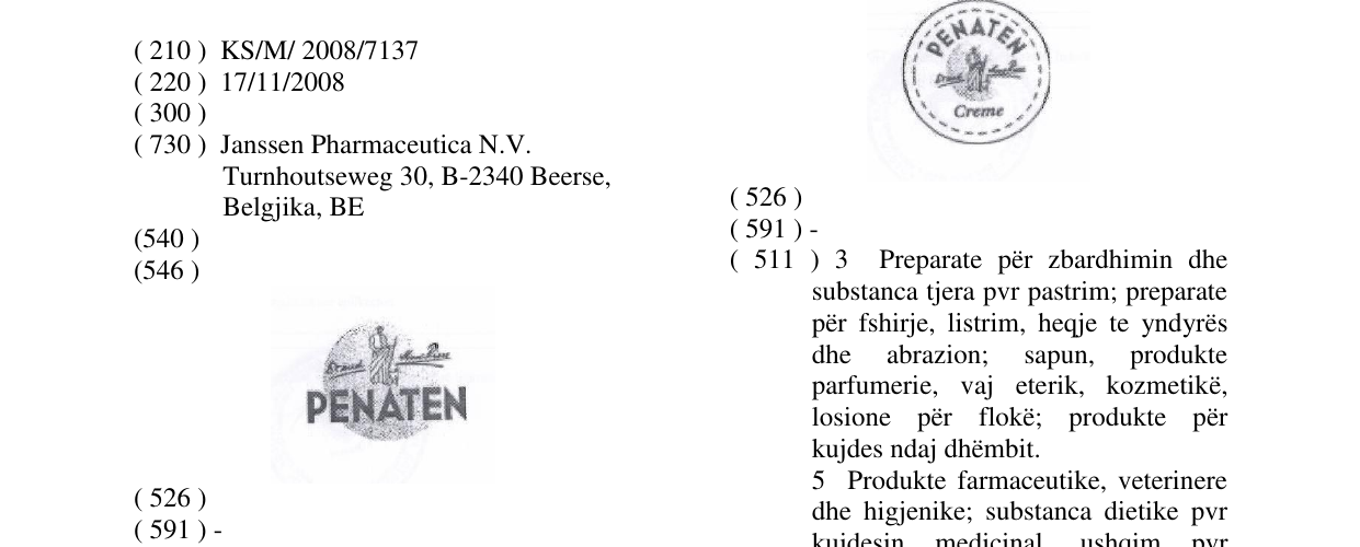 Zëri i markës PENATEN në buletin