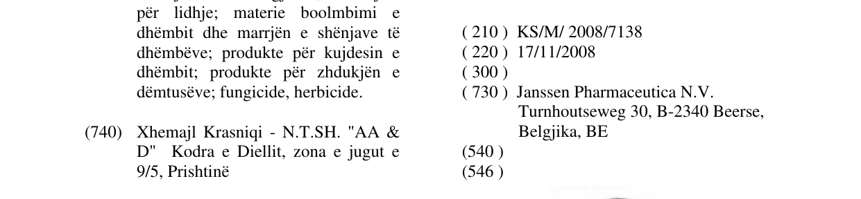 Zëri i markës PENATEN CREME në buletin