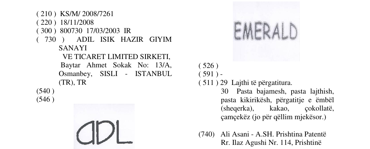 Zëri i markës Markë figurative në buletin