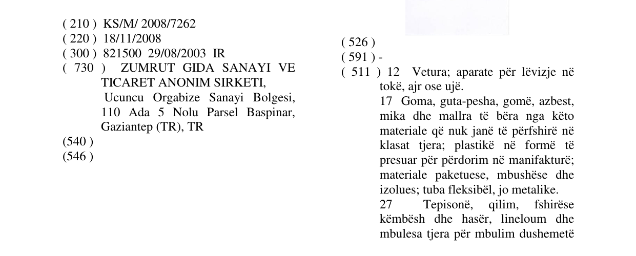 Zëri i markës EMERALD në buletin