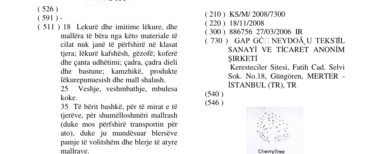 Zëri i markës Markë figurative në buletin