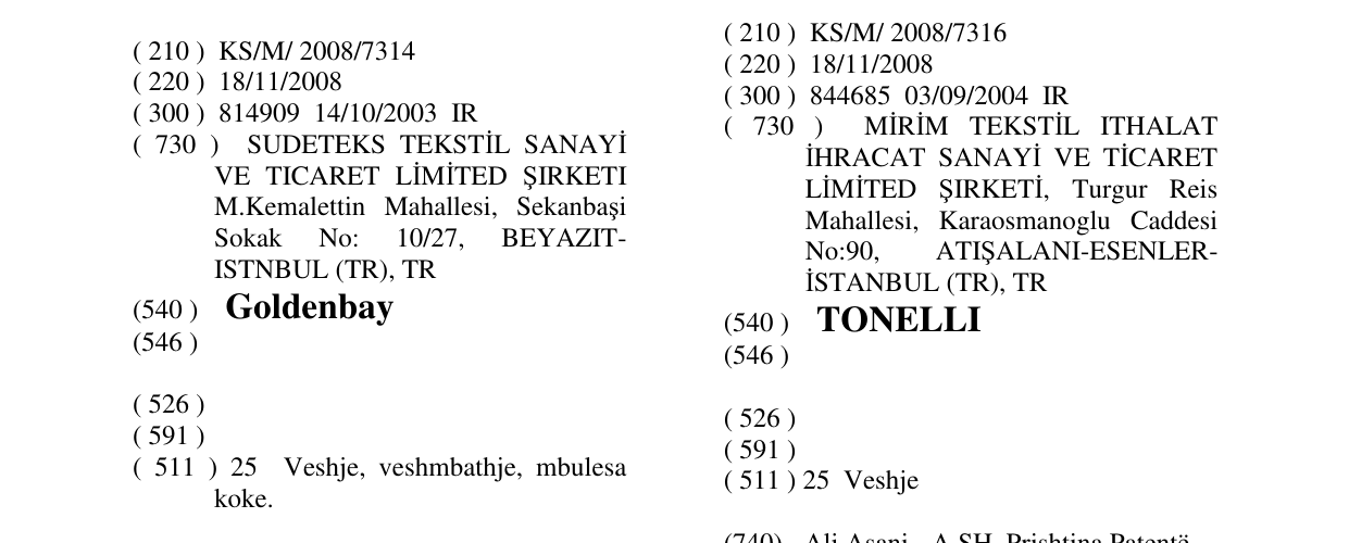 Zëri i markës Goldenbay në buletin