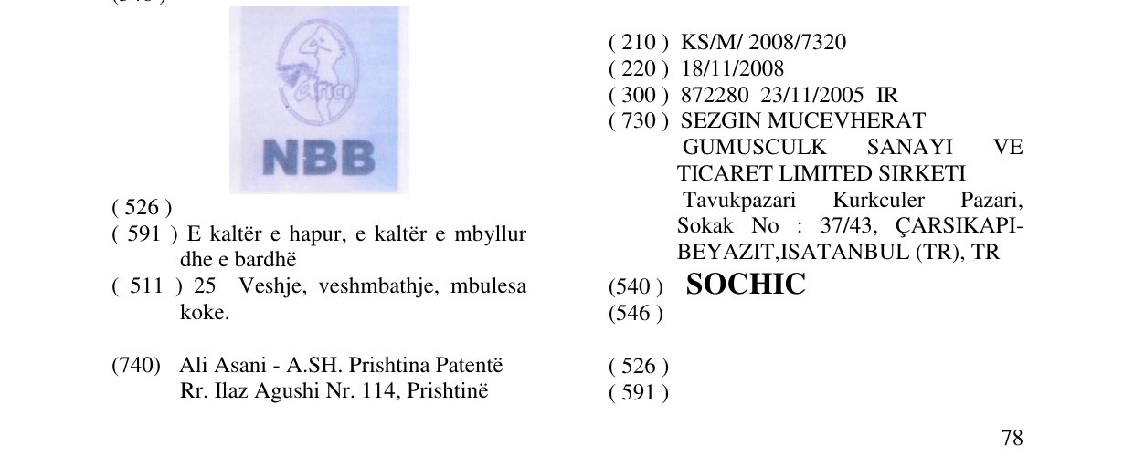 Zëri i markës SOCHIC në buletin