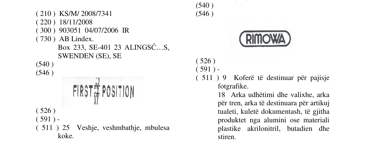 Zëri i markës FIRST # POSITION në buletin