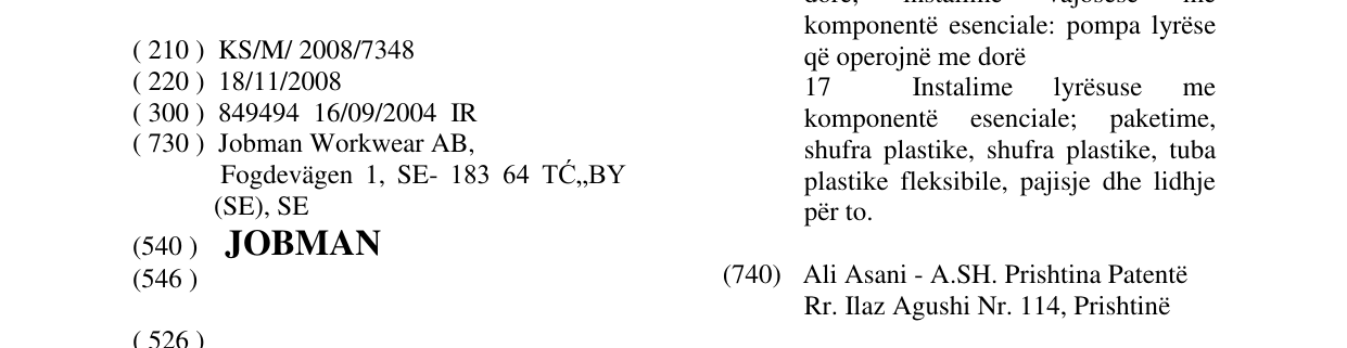 Zëri i markës JOBMAN në buletin