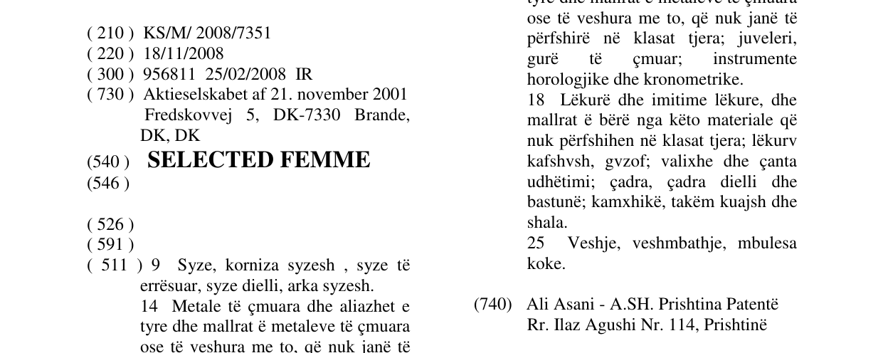 Zëri i markës SELECTED FEMME në buletin