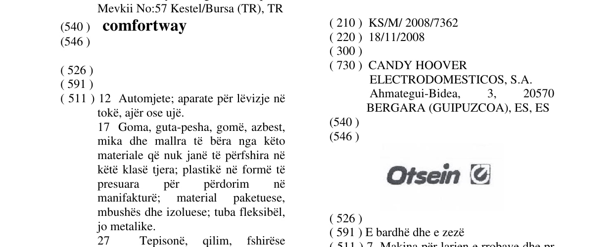 Zëri i markës Otsein në buletin