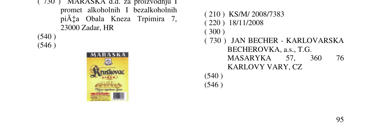 Zëri i markës BECHEROVKA në buletin